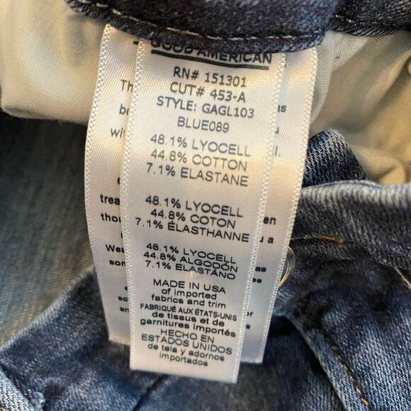 Good American Good Legs High Rise Stretch Blue 089 Jeans. Size 15/33 - Picture 13 of 13